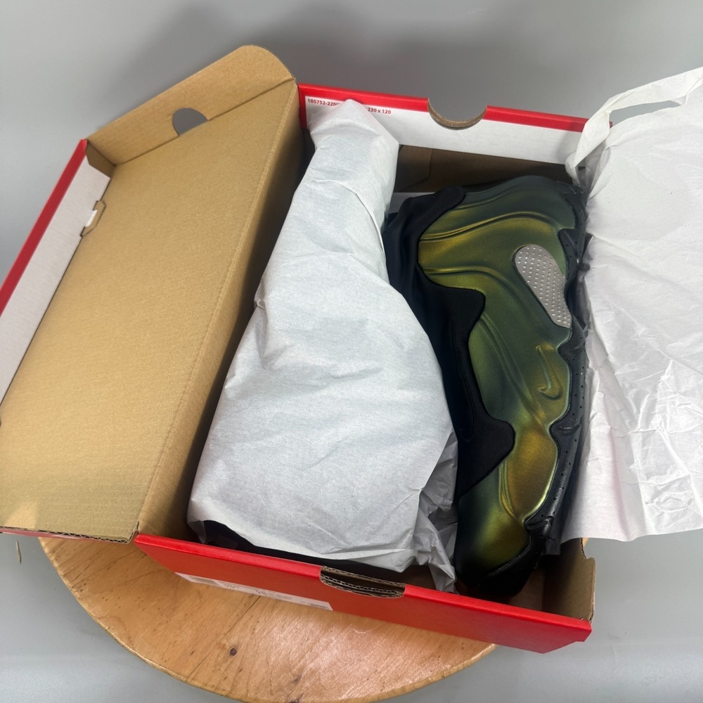 Nike Air Flightposite Mens Size 12.5 Shoes Metallic Green-Goblin 2024 FV5582-700 - Picture 7 of 8